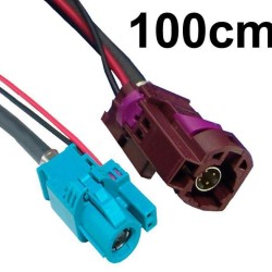 Ampire CAB-HSD2-MF100BW HSD+2 cabel bordeaux male – waterblue straight female, 1m