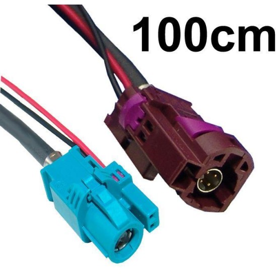 Ampire CAB-HSD2-MF100BW HSD+2 cabel bordeaux male – waterblue straight female, 1m