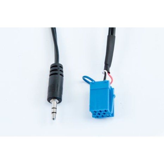 30.257.1.150 AUX IN кабел син mini iso connector към 3.5mm жак за Fiat, Lancia, Iveco