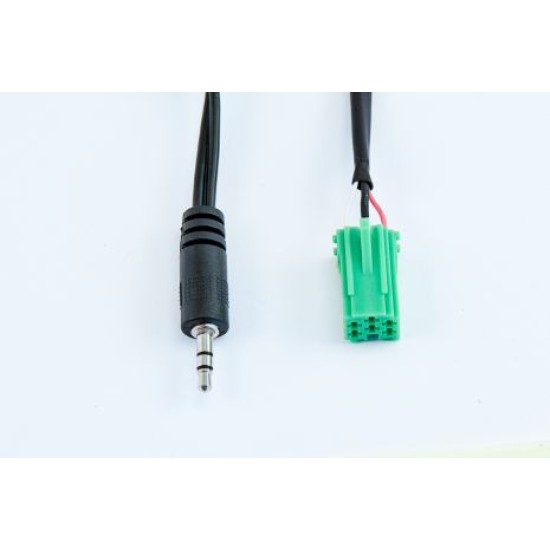 30.255.3 AUX IN кабел зелен mini iso connector към 3.5mm жак за Renault 2007-2010