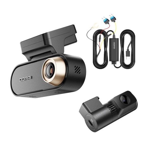 DDPAI N5 PRO Dual Видеорегистратор 2CH Front, 4K (преден) + 2K (заден) Dash Cam + hardwire kit