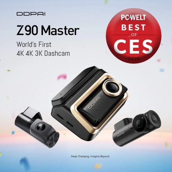 DDPAI Z90 Master Видеорегистратор 3CH 3CH Front, 4K (преден) + 4K (заден) + 3K (вътрешен) Dash Cam