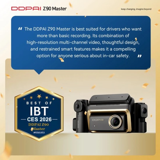DDPAI Z90 Master Видеорегистратор 3CH 3CH Front, 4K (преден) + 4K (заден) + 3K (вътрешен) Dash Cam