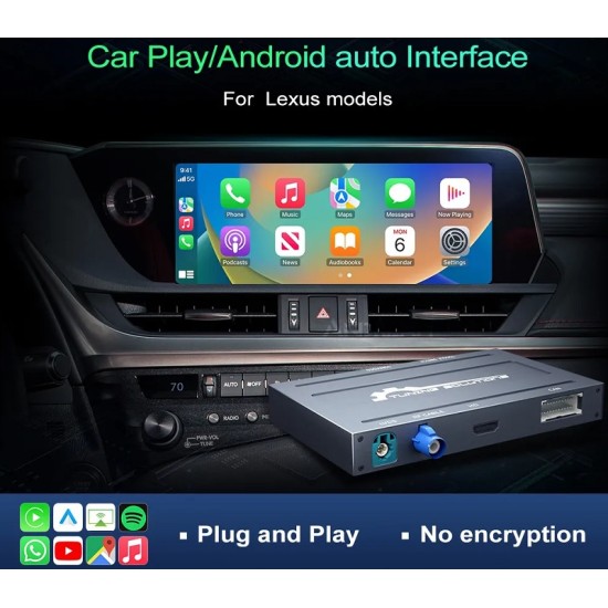 Eway безжичен CarPlay и Android Auto интерфейс за Lexus RX, NX, GS, LS, ES, IS, UX, LX, RC, CT