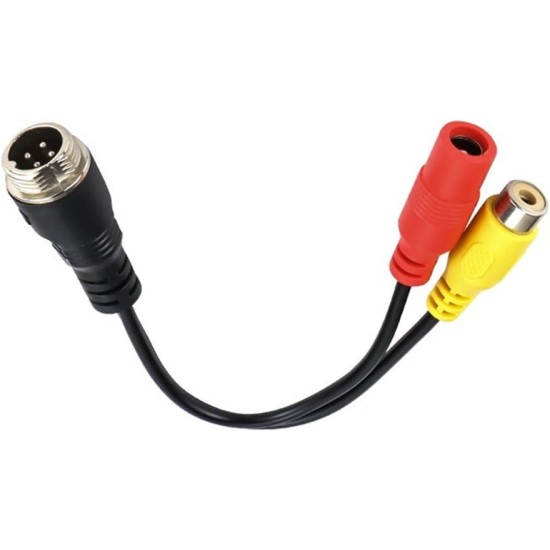 GreenYi 4pinW-RCAw-DCw кабелен преход 4 pin female 4 пинов женски aviation към RCA чинч женски + захранване