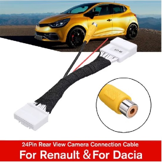 GreenYi JP012 24-пинов кабелен преход за вход за NTSC камера за Renault и Dacia 2012>, Opel Vivaro 2014>