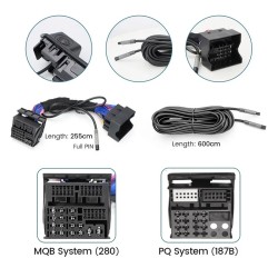 GreenYi MQB 8034 задна камера за Audi Q2/Q3/Q5/A5, Skoda Karoq/Kodiaq/Kamiq, Porshe Cayenne, VW Passat/Polo/Bora/T-Cross/Jetta, Seat Arona 1280x720P