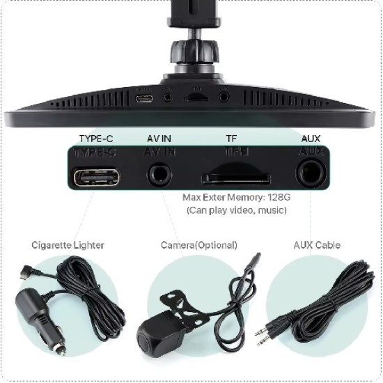 GreenYi T86 7" FHD IPS монитор с безжичен CarPlay, безжичен Android Auto