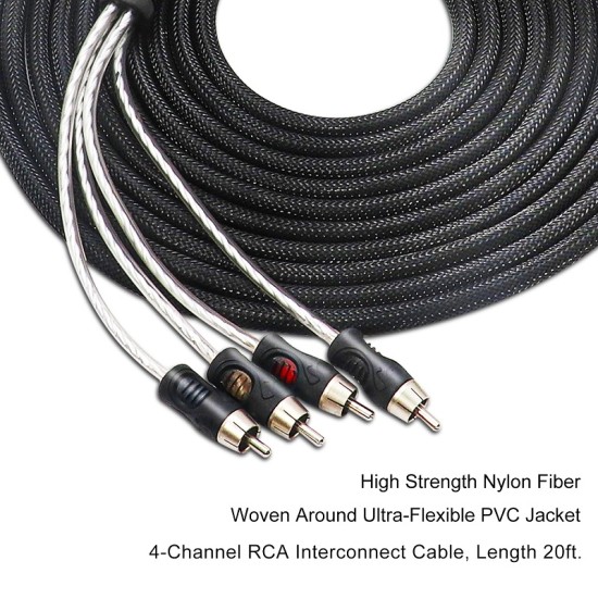 Recoil PCI420 4RCA чинч кабел RCA Premium OFC 6 m с двойно екраниране