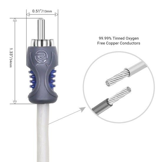Recoil RMI417 Морски чинч кабел OFC 4RCA-4RCA 510 cm